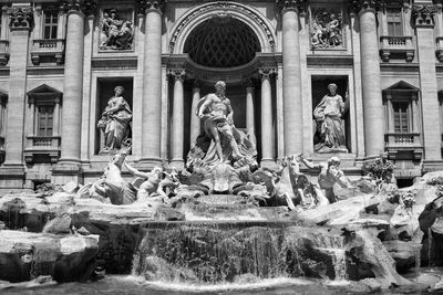 Fountain in front of historic building