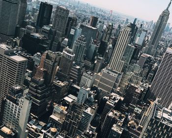 Aerial view of modern buildings in city