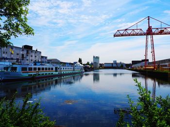 Reflection of buildings in river