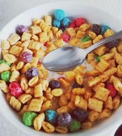 High angle view of breakfast in bowl