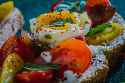 Close-up of fruit salad in plate