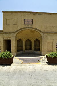 Potted plants outside building