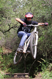 Man riding bicycle