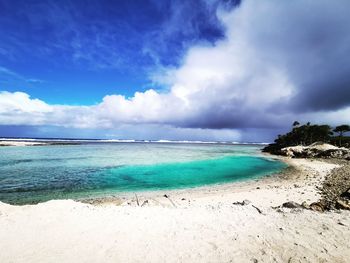 Scenic view of beach against sky