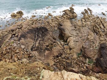 High angle view of beach