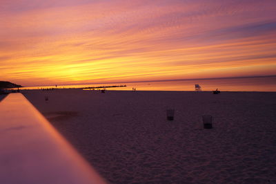 Scenic view of beach during sunset