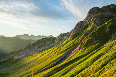 Scenic view of mountains against sky