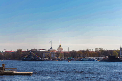 View of buildings in city against sky