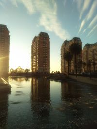 City skyline with waterfront