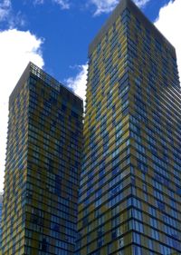 Low angle view of modern building against sky