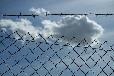 Fence seen through chainlink fence