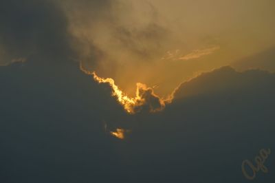 Low angle view of sky during sunset
