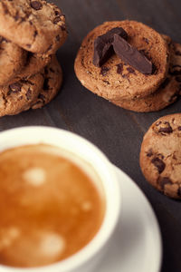 Close-up of cookies on table