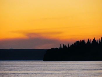 Scenic view of sea at sunset