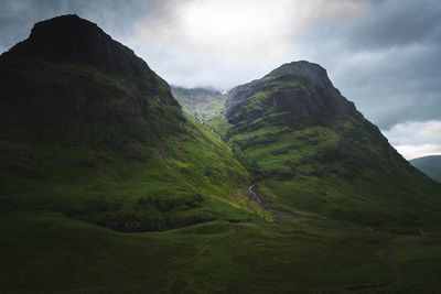 Scenic view of mountains against sky