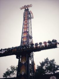 Low angle view of tower against clear sky