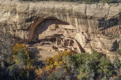 View of rock formations in cave