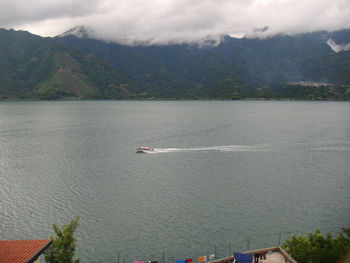 High angle view of sea against sky