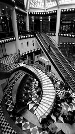 High angle view of spiral stairs