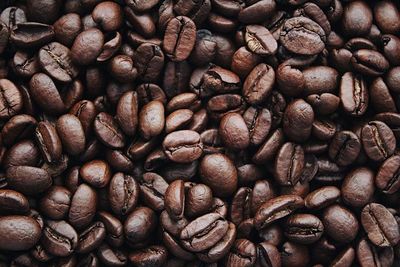 Full frame shot of roasted coffee beans