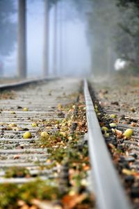 Surface level of railroad track