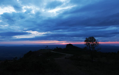 Scenic view of dramatic sky during sunset