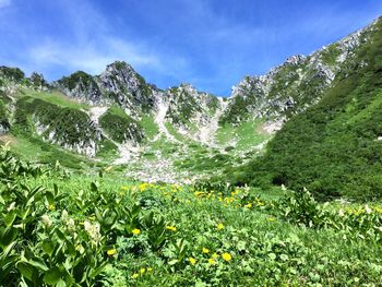 Scenic view of mountains against sky