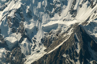 Aerial view of snowcapped mountains