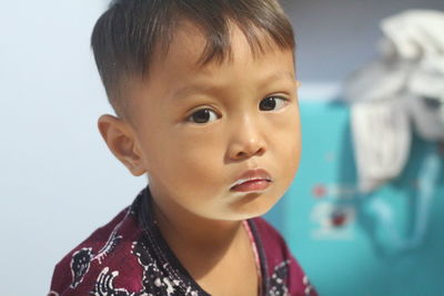 Close-up portrait of cute boy