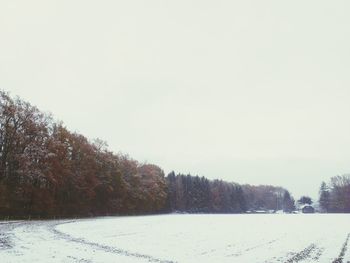 Scenic view of snow covered landscape