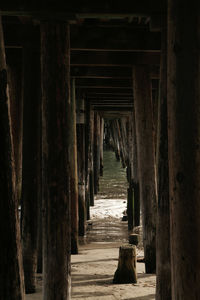 Narrow wooden walkway