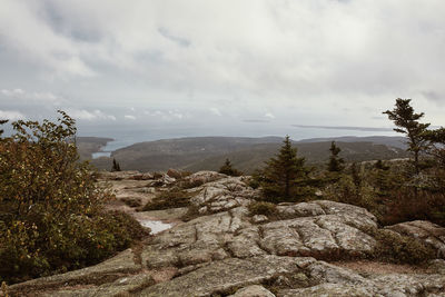 Scenic view of land against sky