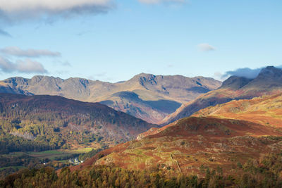 Scenic view of mountains in lake district