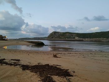 Scenic view of beach against sky