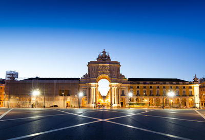 The praca do comercio in lisbon at sunset, portugal