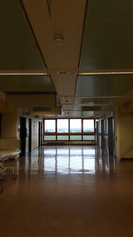 Interior of empty parking lot