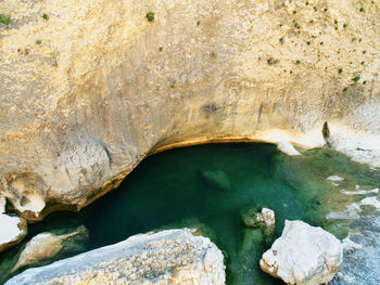 Rock formation in water