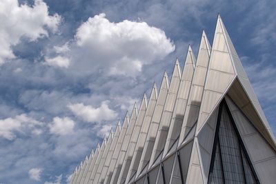 Low angle view of modern building against sky