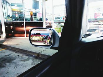 Close-up of car on window