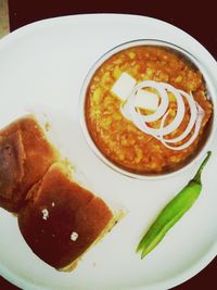 Close-up of served food in plate