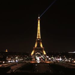 Illuminated tower at night