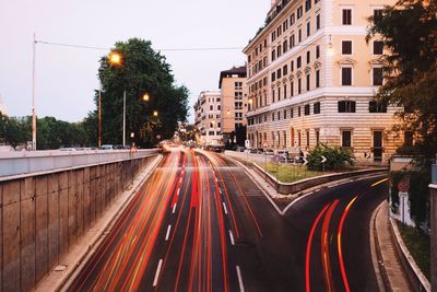 Traffic on road at night