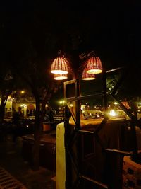 Illuminated building at night