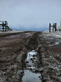 Muddy rural road