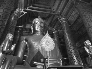 Low angle view of statue in temple