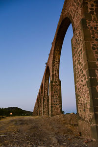 Low angle view of historical building against clear sky