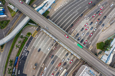 High angle view of traffic on city street