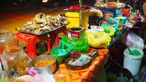 Various fruits for sale at market stall