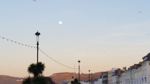 View of street light at sunset