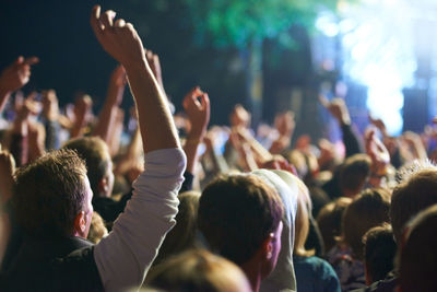 Group of people at music concert